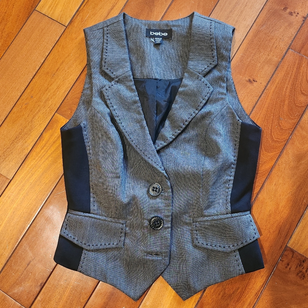 Bebe Grey and Black Vest